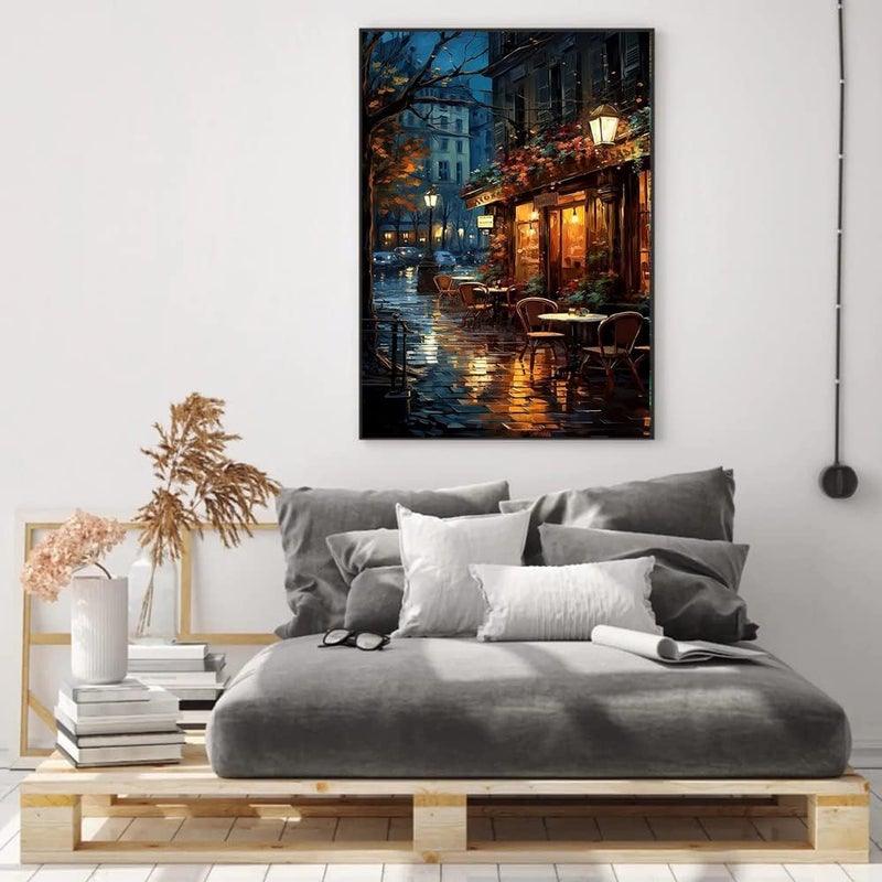 MIRCVSH Paint by Numbers for Adults with Framed Canvas,Paint by Numbers Kits with Wooden Easel Drawing Paintwork ,DIY Acrylic Oil Painting Kits with Brushes Nice Gift Box for Home Wall Decor(12x16 Inch) - Image 3